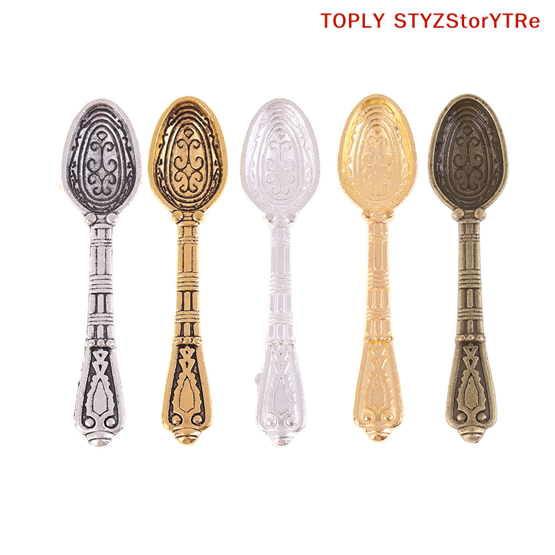 Vintage Collectible Spoons - 10Pcs/Set 1:12 Dollhouse Miniatures Vintage Spoons