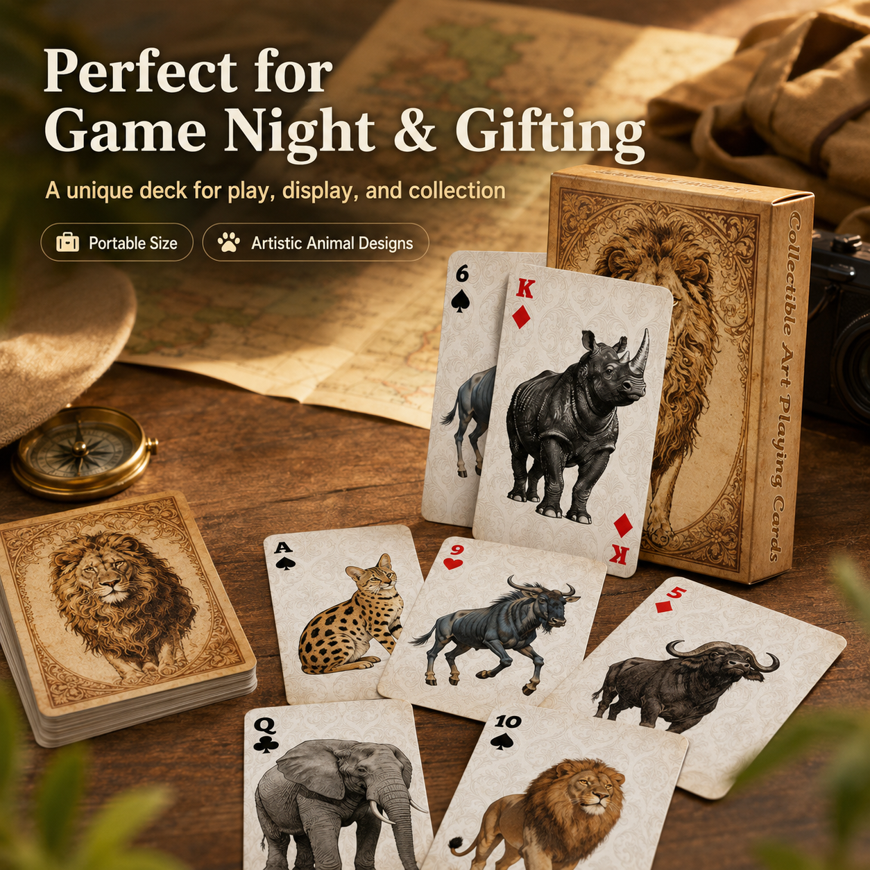 Vintage Collectible Playing Cards - 1A set Vintage Wildlife Animal Playing