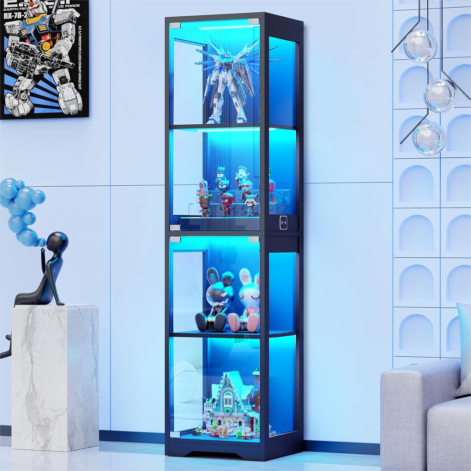 Glass Display Cabinet with 3 C - огляд і ціна Collectible Collection