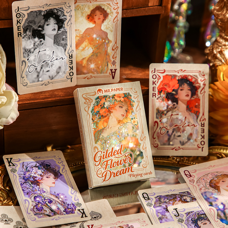 Mr.Paper 55pcs Gilded Flower D - огляд і ціна Vintage Collectible Playing Cards