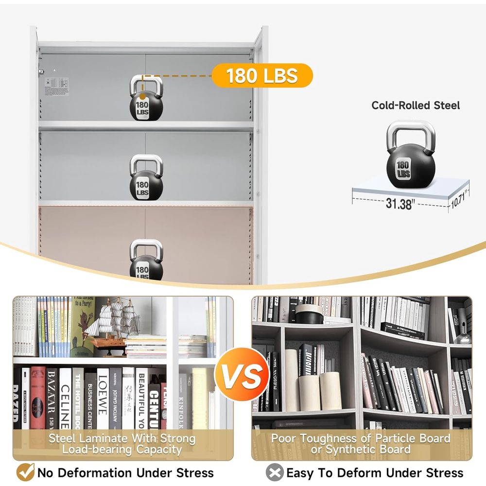 70.87 Tall Metal Bookshelf, 5- - огляд і ціна Collectible Collection