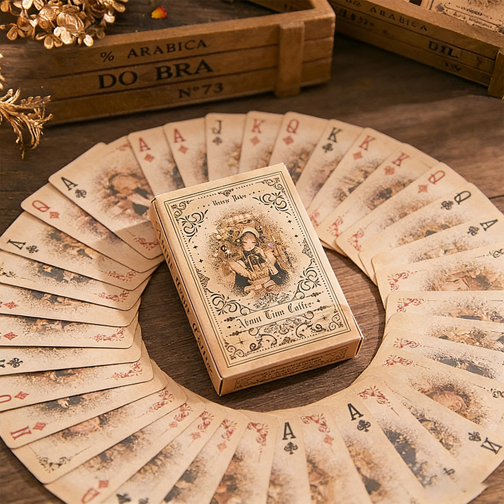 55retro anime girl playing car - огляд і ціна Vintage Collectible Playing Cards