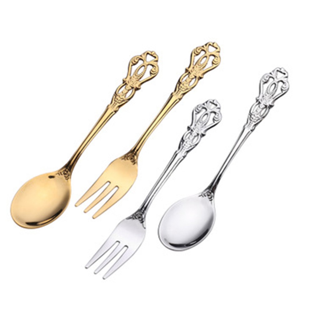 1 Pair Vintage Gold Spoon Fork - огляд і ціна Vintage Collectible Spoons