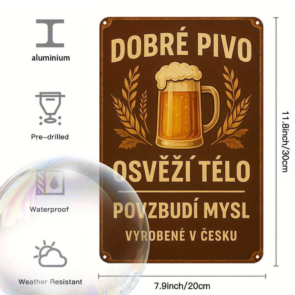 Vintage Czech Beer Metal Sign  - огляд і ціна Vintage Collectible Plates