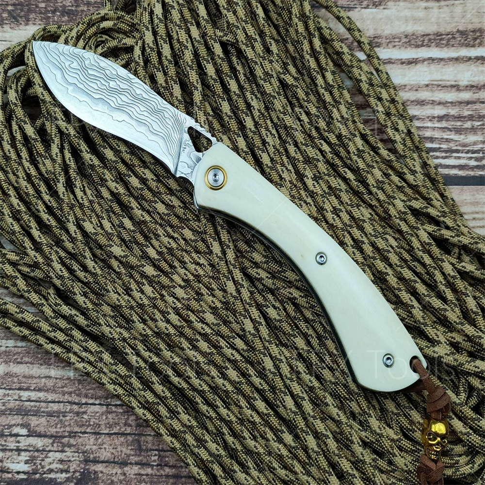 Damascus Pattern Steel Folding - огляд і ціна Vintage Collectible Pocket Knives