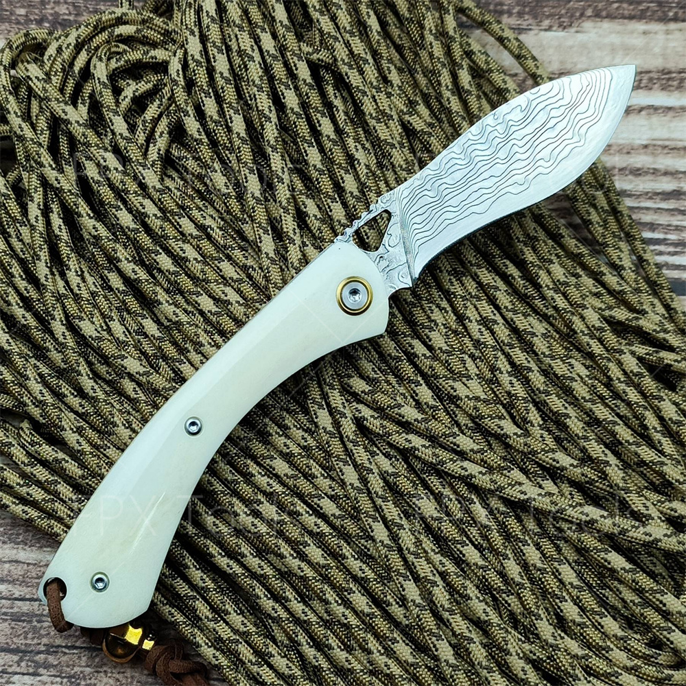 Damascus Pattern Steel Folding - огляд і ціна Vintage Collectible Pocket Knives
