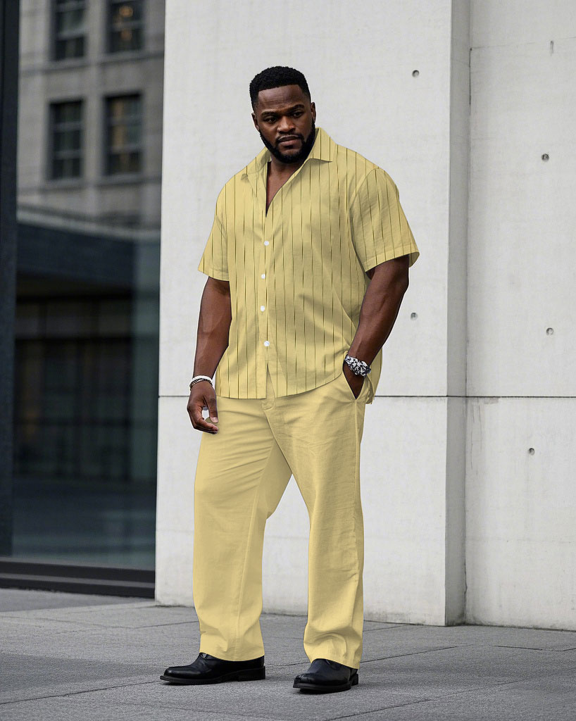 S-9XL Plus Size Men's Striped  - огляд і ціна Collectible Collection