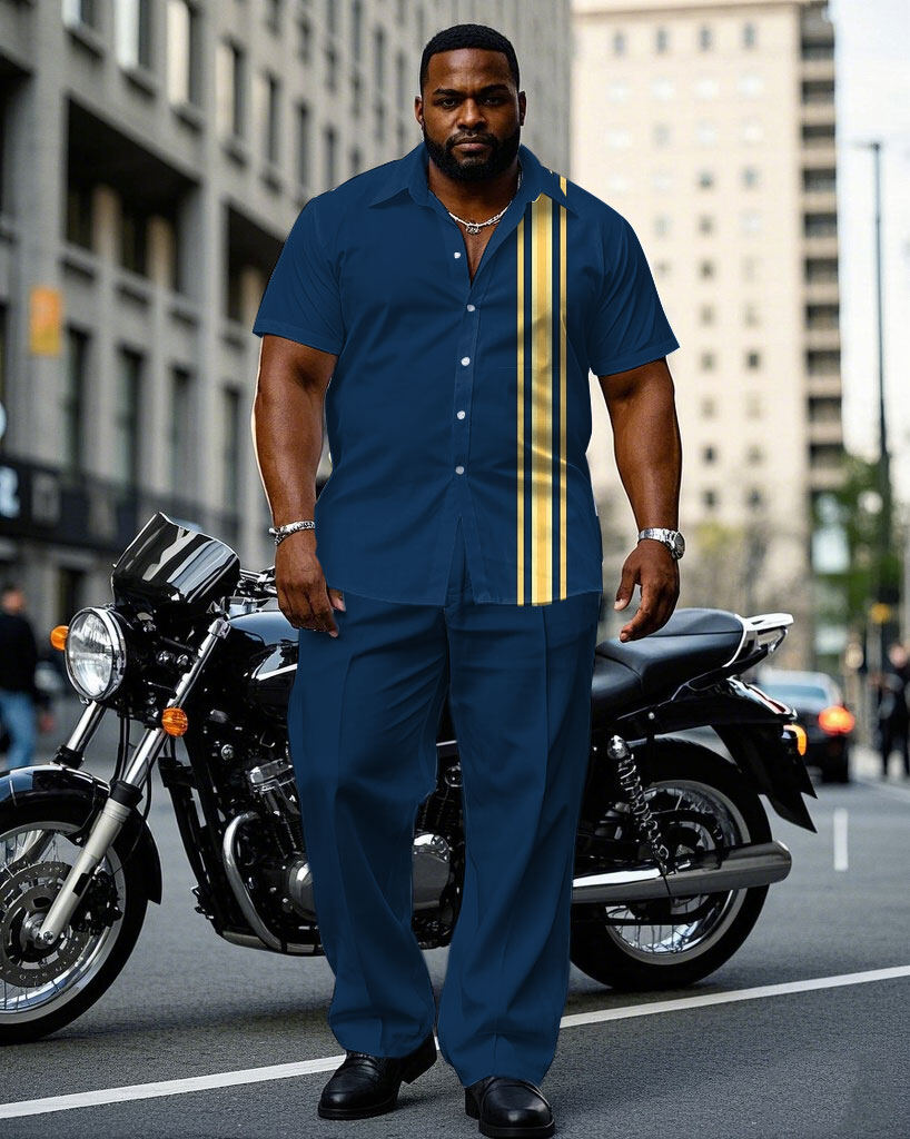 S-9XL Plus Size Men's Striped  - огляд і ціна Collectible Collection