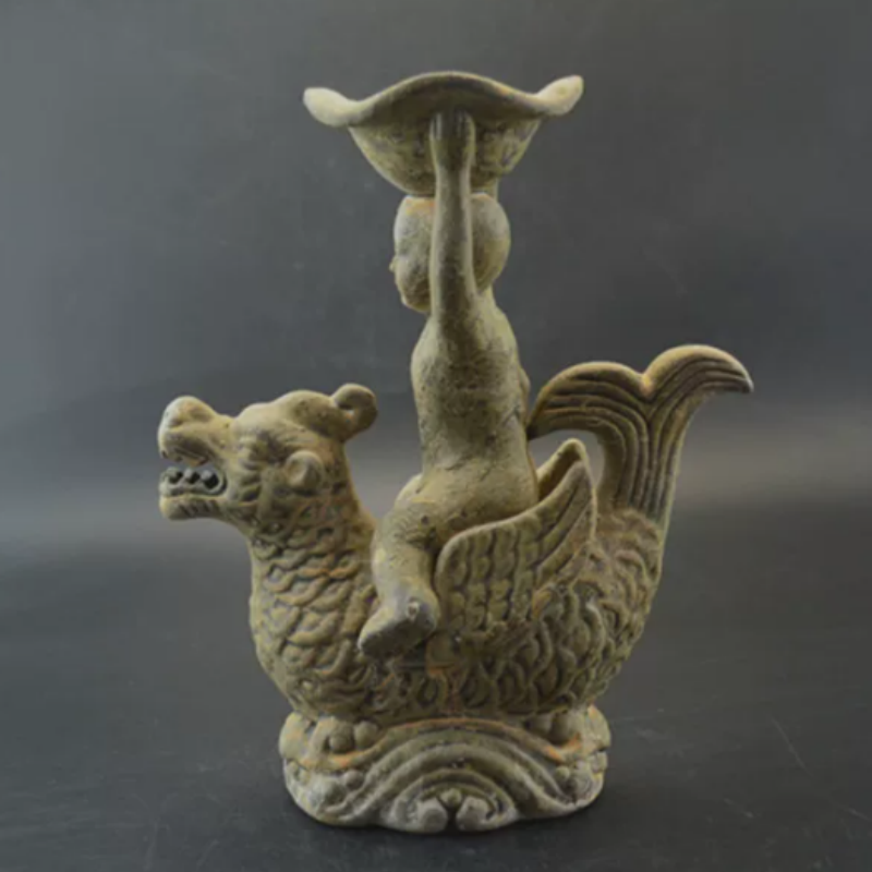 Vintage Yue Kiln Qilin Oil Lam - огляд і ціна Collectible Vintage Lamps