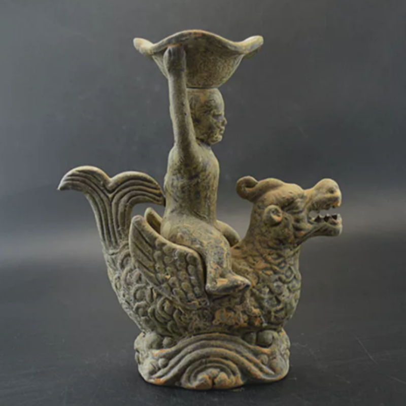 Vintage Yue Kiln Qilin Oil Lam - огляд і ціна Collectible Vintage Lamps