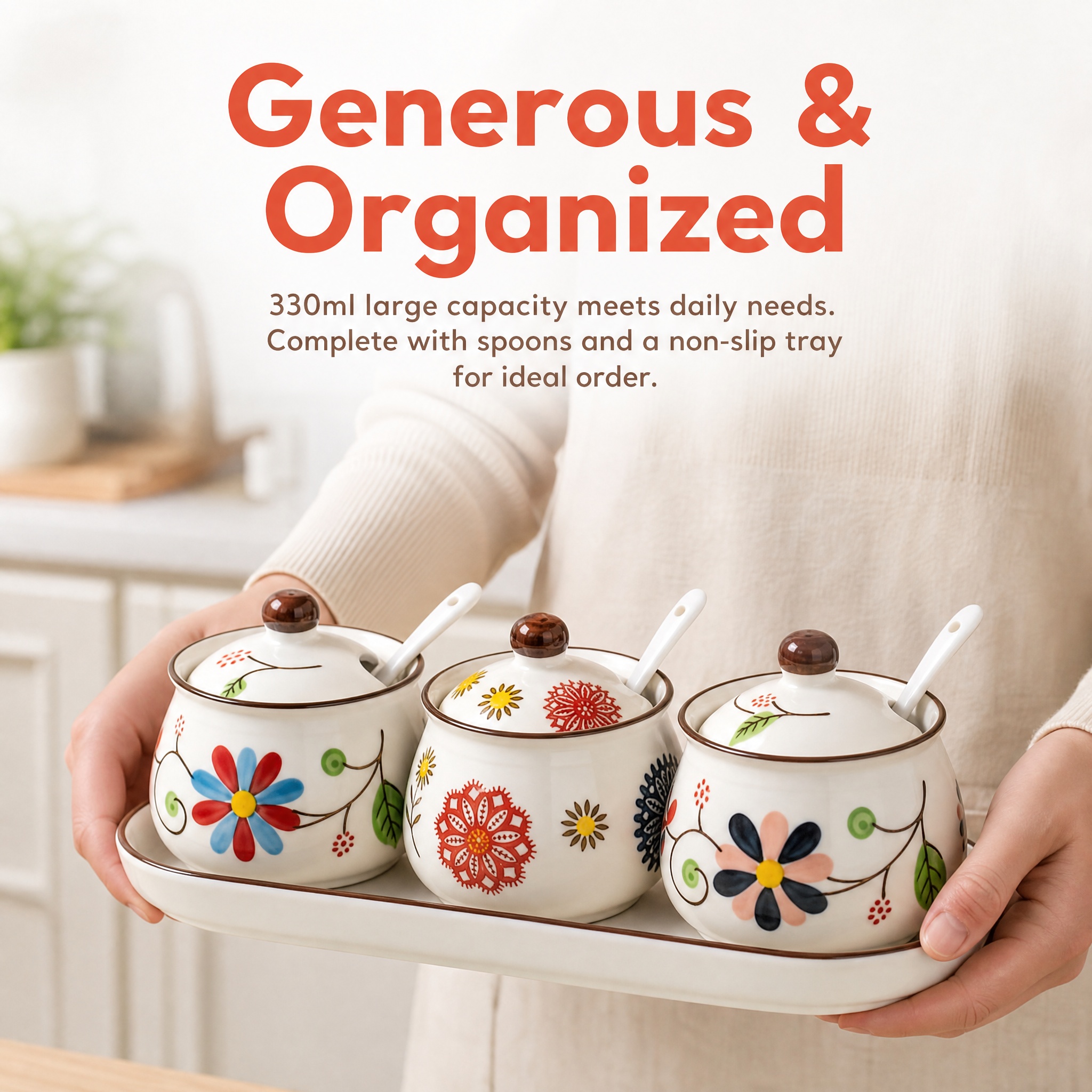 3-Piece Ceramic Spice Jar Set  - огляд і ціна Vintage Collectible Spoons