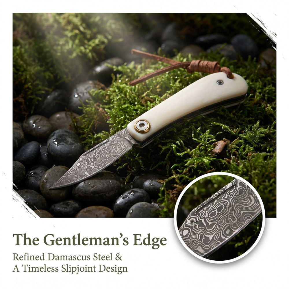 Vintage Damascus Folding EDC P - огляд і ціна Vintage Collectible Pocket Knives