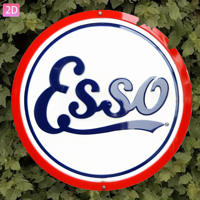 2D Flat, Vintage Esso Pump Sig - огляд і ціна Vintage Collectible Plates