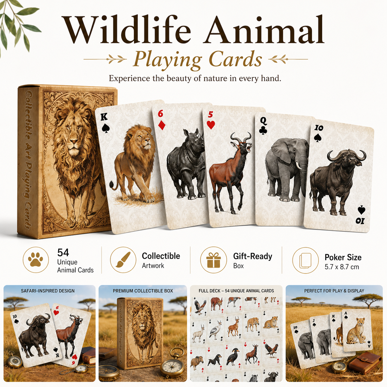 1A set Vintage Wildlife Animal - огляд і ціна Vintage Collectible Playing Cards